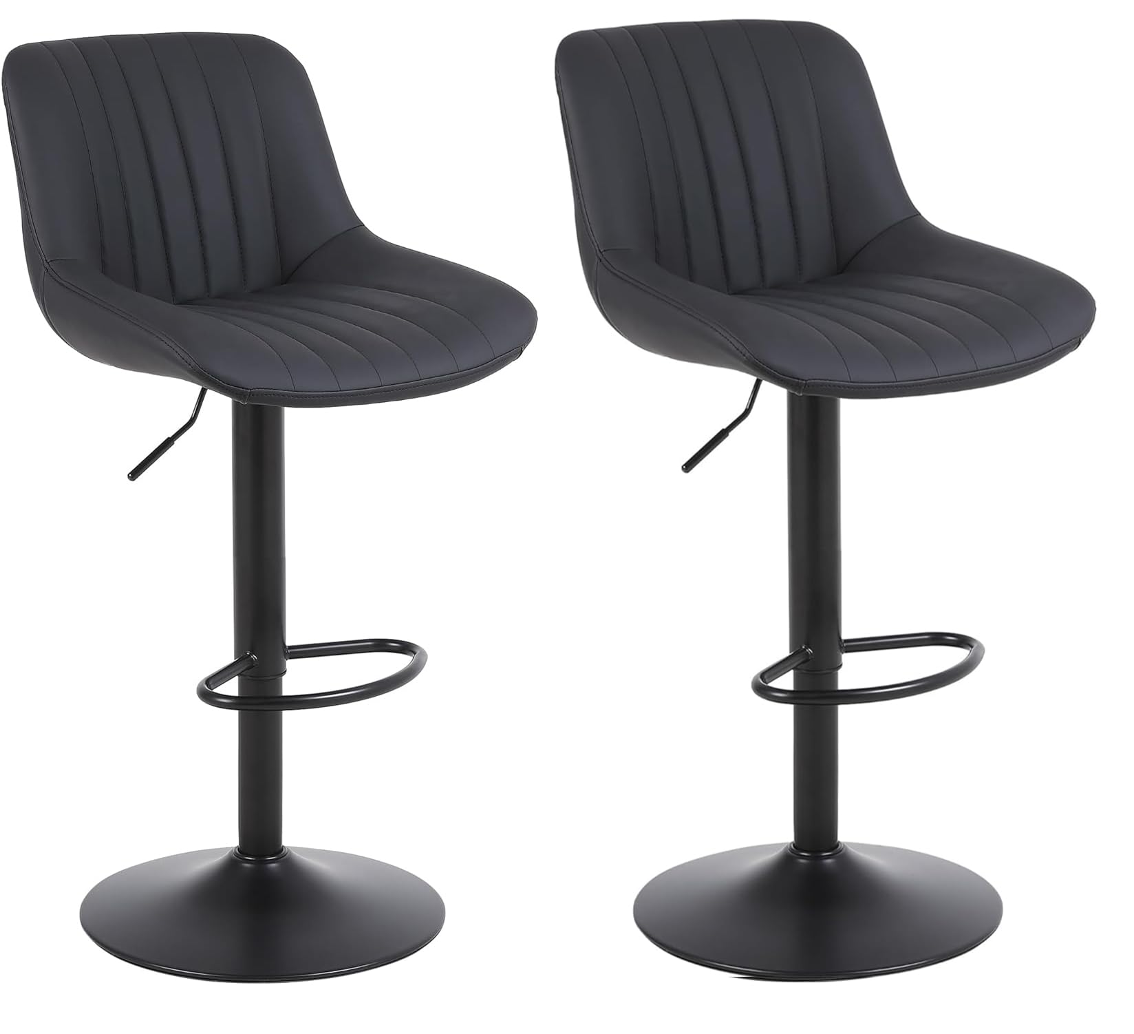 Lennnox Furniture Bar Stools Set of 2, Swivel Counter Height Barstools with Back