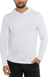 X Ray Men's Long Sleeve Hooded T-Shirt 95% Cotton Stretch Slim Fit Basic Shirt for Men