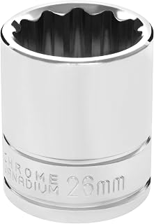 Performance Tool W32826 1/2 in. Drive 26 mm 12-Point Socket | Chrome vanadium steel. Polished nickel chrome resists corrosion. Recessed openings reduce rounding. Large stamping