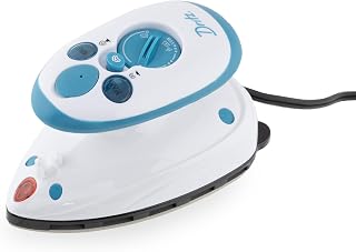 Dritz Mighty Travel Steam Iron: Mini Iron for Quilting, Crafts & Sewing, Compact Portable Travel Steamer for Home & On-The-Go Use