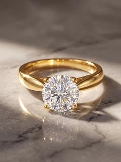 1 x 1.00 Carat Synthetic Moissanite Classic Four Prong Ring