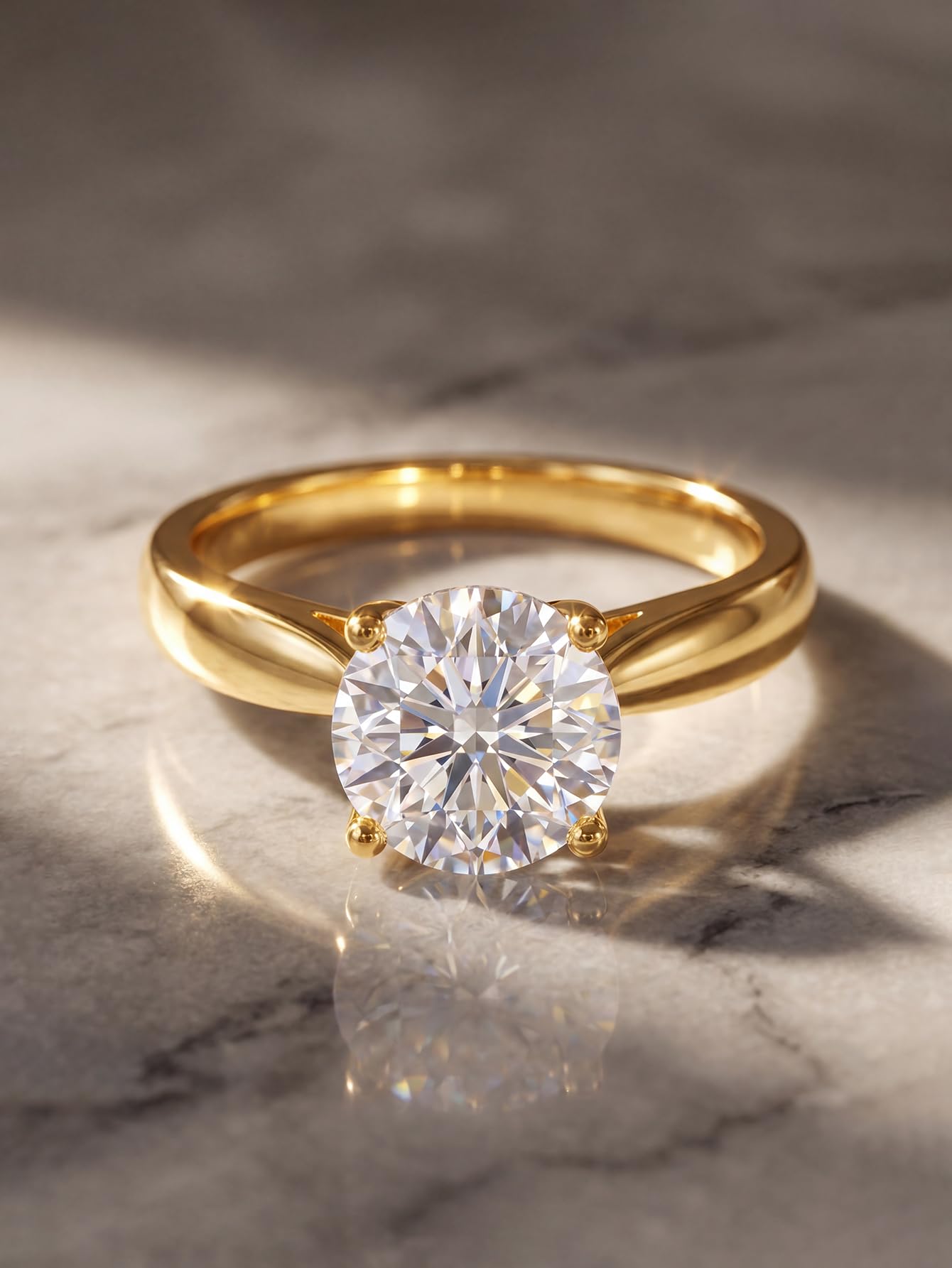 1 x 1.00 Carat Synthetic Moissanite Classic Four Prong Ring
