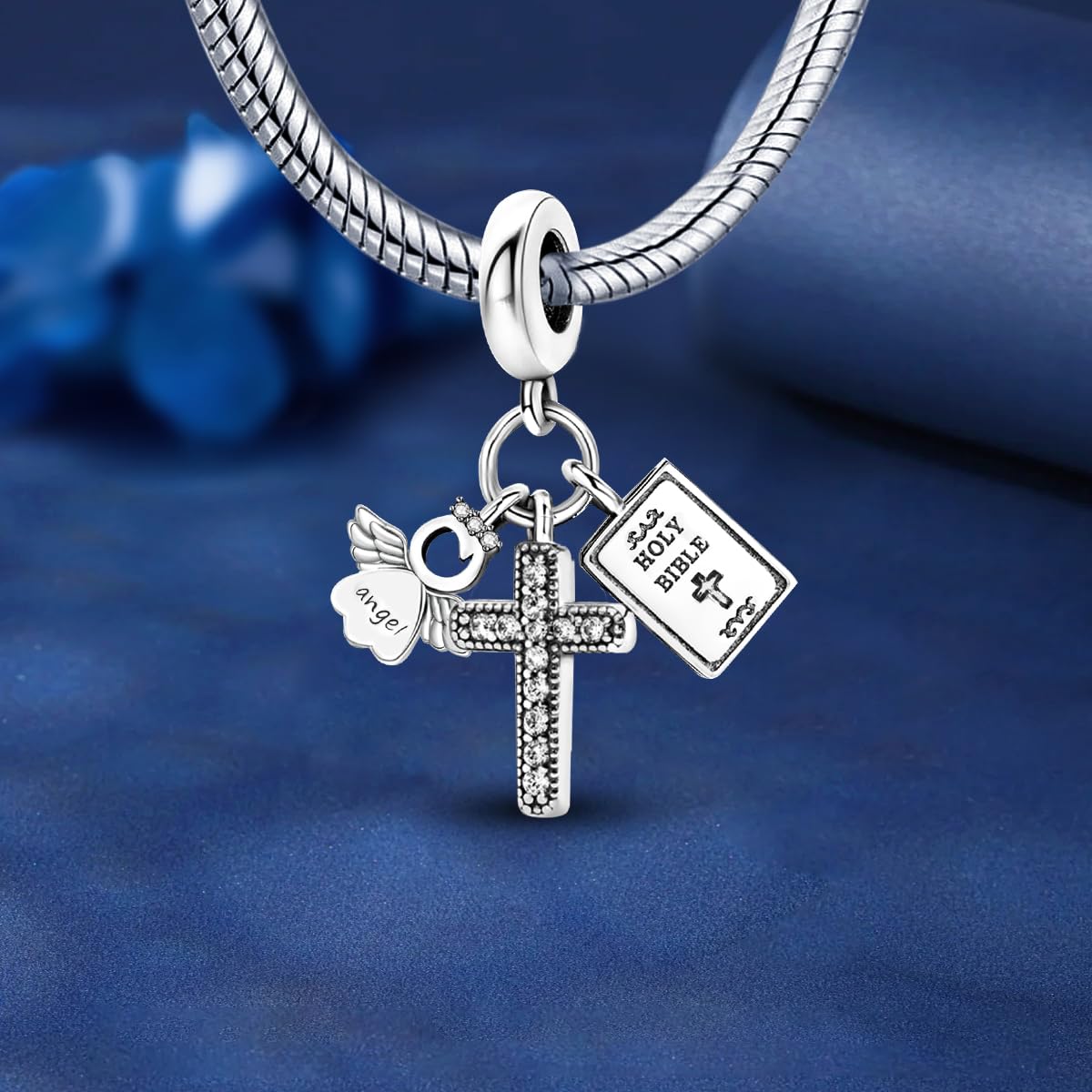 1 pezzo placcato argento alla moda preghiera bibbia serie per braccialetti da do