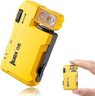 WUBEN G5 EDC Rechargeable Flashlight, 400 Lumens RGB Dual Light Source Mini Magnetic Keychain Flashlight, Portable Pocket Light for Camping Hiking Home Emergencies (Yellow)