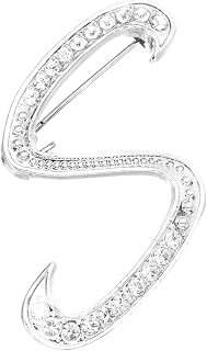 Generic Letter Brooch Pin, Initial Rhinestone Brooch Metal Crystal Alphabet Lapel Pin for Women Jewelry Gift Suit