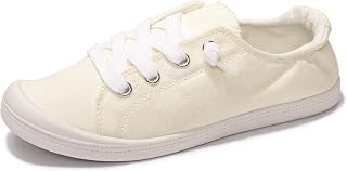 Womens Low Top Canvas Slip-On Sneakers Classic Walking Shoes Comfortable Flat Fashion