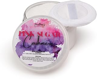 JerrBear’s Pink Sugar Cashmere Dusting Powder for Women, 4oz Jar | Talc Free Body Formula, Soft Scented Skin Care, Gentle Powder for Daily Freshness, Includes Puff Application