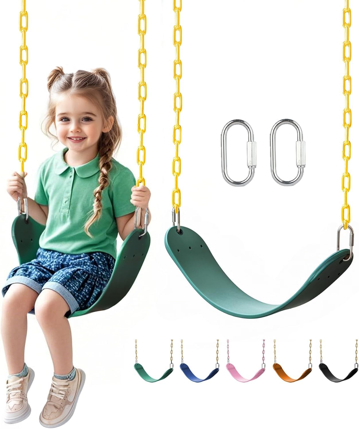 little dove Heavy Duty Swing Seat, Kids Swing with 66" Rust-Resistant Chains, Sw