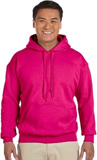 Gildan Men's Heavy Blend Drawcord Hooded Sweatshirt, Safety Pink