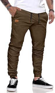 JMIERR Men's Jogging Bottoms Cotton Breathable with Pockets