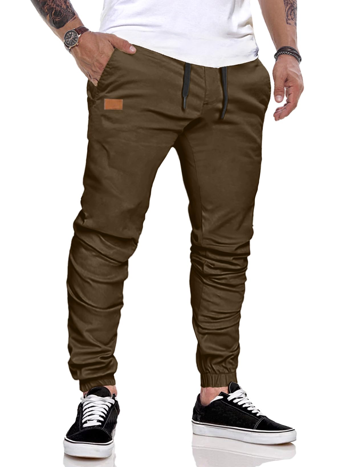 JMIERR Men's Jogging Bottoms Cotton Breathable with Pockets