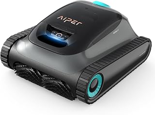 AIPER Scuba S1 Cordless Robotic Pool Cleaner, Pool Vacuum for Inground Pools, Wall and Waterline Cleaning, Smart Navigation for Pools up to 1,600 Sq.ft - Black (Renewed)