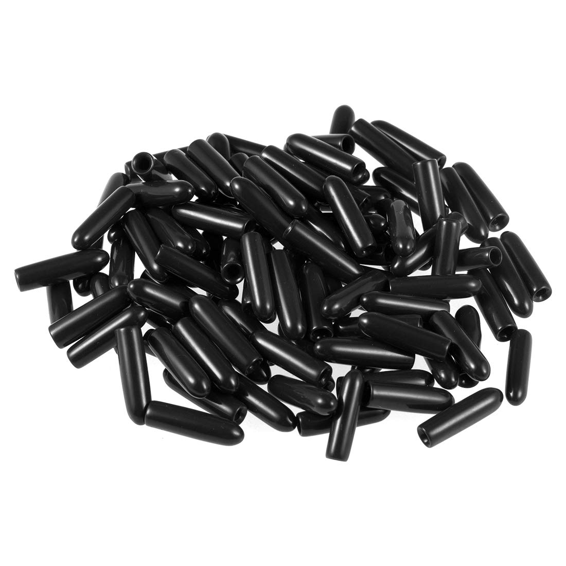 100pcs 2mm Inner Diameter Round Vinyl Rubber End Caps for Pipe Bolts, Thread Pro