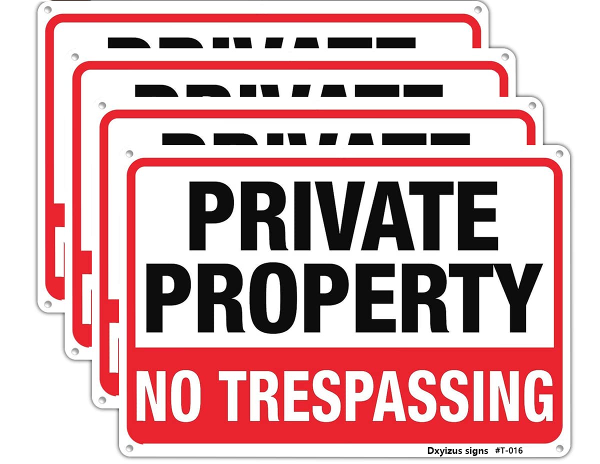 Large No Trespassing Signs Private Property Metal Sign 10x14 Inch Rust Free Alum