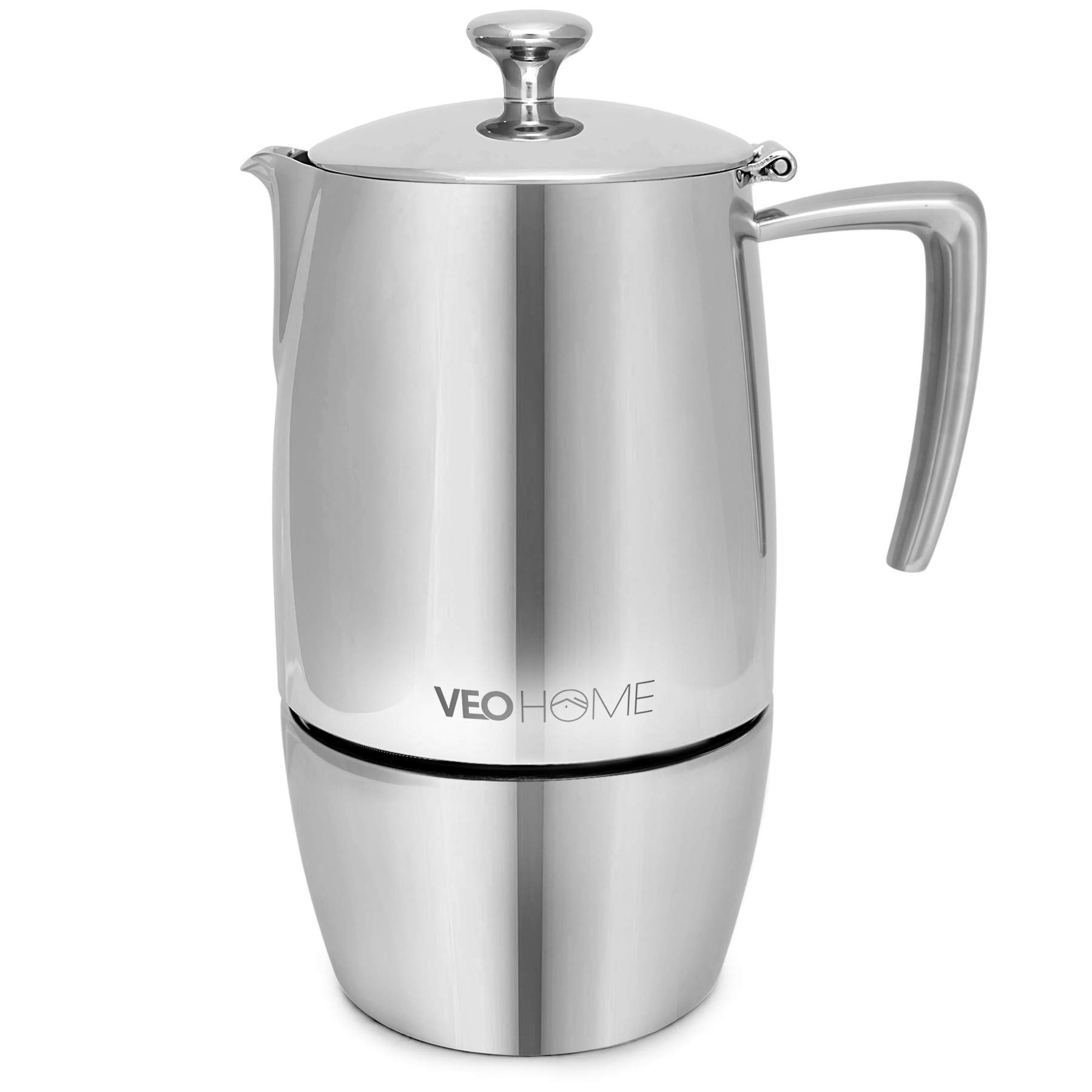 VeoHome Stovetop Espresso Coffee Maker - 10 Cups 500ml Multi-Stove Stainless Ste