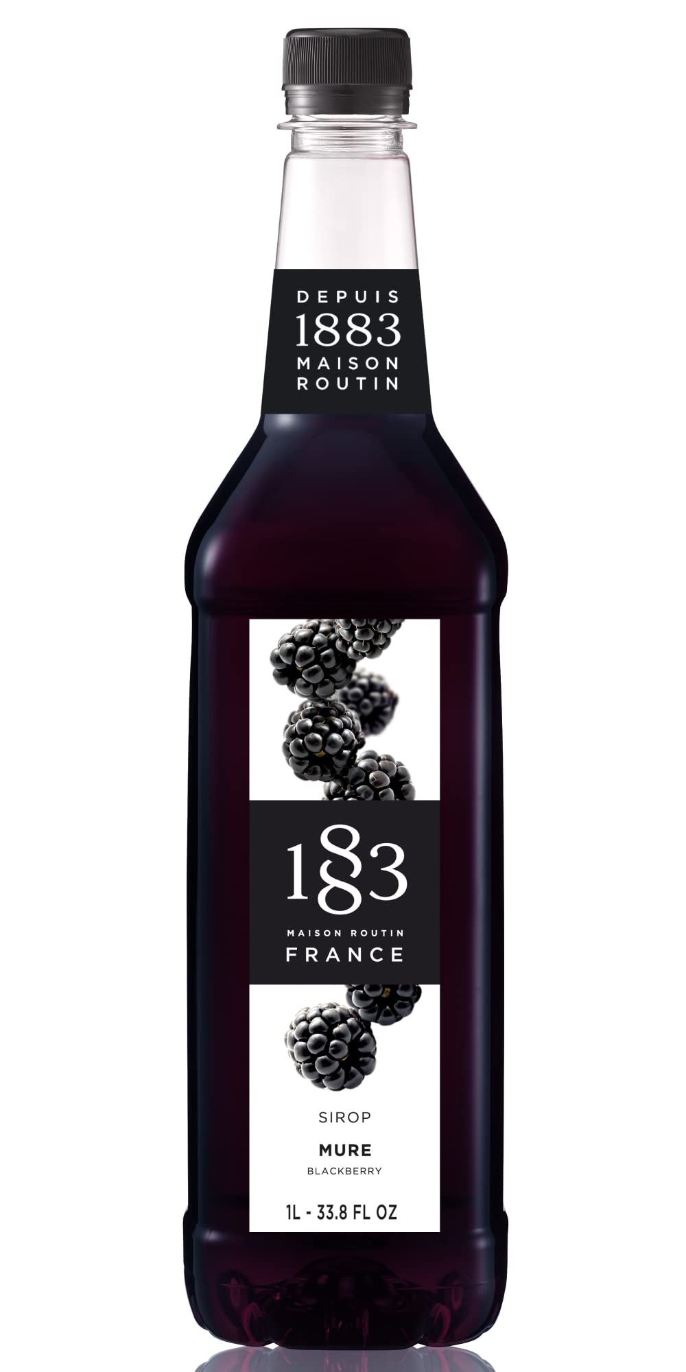 Maison Routin 1883 Blackberry Syrup, Pet Bottle 1000 Milliliter