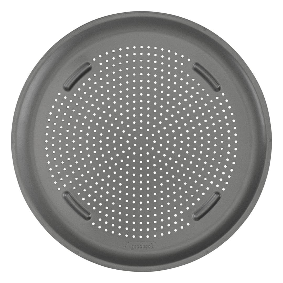 GoodCook AirPerfect Pizza Pan with Cutting Guides, 16-Inch, Gray | Premium Insul