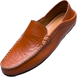 Loafers Mens Leather Penny Shoes Fashion Slip On Driving Shoes Casual Flat Moccasin 6 UK-10.5 UK