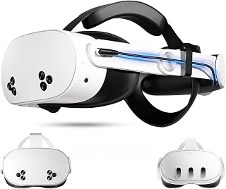 10000mAh Battery Head Strap for Meta Quest 3/3S - Elite Strap with Battery Pack Accessories Fast Charger to Extend Quest 3/3S 2-4H Playtime - Battery VR Headset Strap Enhanced Support and Comfort