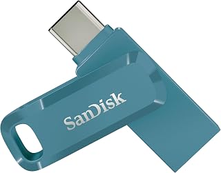 SanDisk Navagio Bay Ultra Dual Drive Go USB Type-C Flash Drive 128GB (with Reversible USB Type-C and Type-A Connectors) for Android Mobiles, Tablets, Macs and Computers, Up to 400MB/s