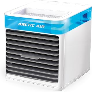 Arctic Air Pure Chill 2.0 Evaporative Air Cooler by Ontel - Powerful, Quiet, Lightweight and Portable Space Cooler with Hydro-Chill Technology For Bedroom, Office, Living Room & More,Blue