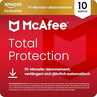 McAfee Total Protection 2023 | Amazon Exclusive | 10 Devices | Virus Protection & Internet Security Software | VPN Password Manager | 15 Month Subscription | Download