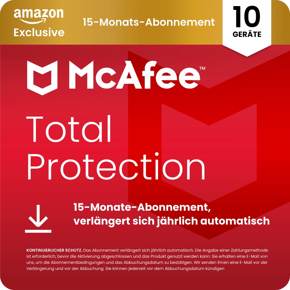 McAfee Total Protection 2023 | Amazon Exclusive | 10 Devices | Virus Protection 