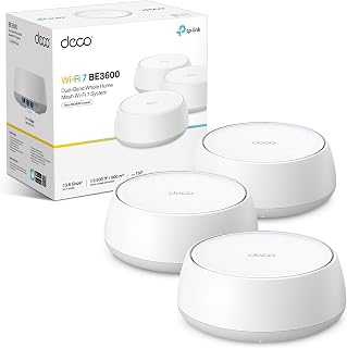 TP-Link Deco BE3600(3-pack) Whole Home Mesh WiFi 7 System, WiFi Router | Dual-Band 1Gbps+ WiFi Extender Booster, MLO, 4K-QAM, IoT Network, HomeShield, VPN, 6,500 ft2 Coverage, Alexa&Google