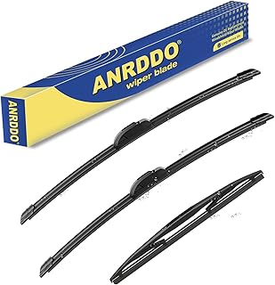 ANRDDO Wipers Replacement for 2017-2022 Honda CRV CR-V Windshield Wipers | Original Equipment,Front Wiper Blades 26"/17"Front+12"Rear,U/J HOOK,All Season,Esay Install,Exact Fit,Quiet,Natural Rubber