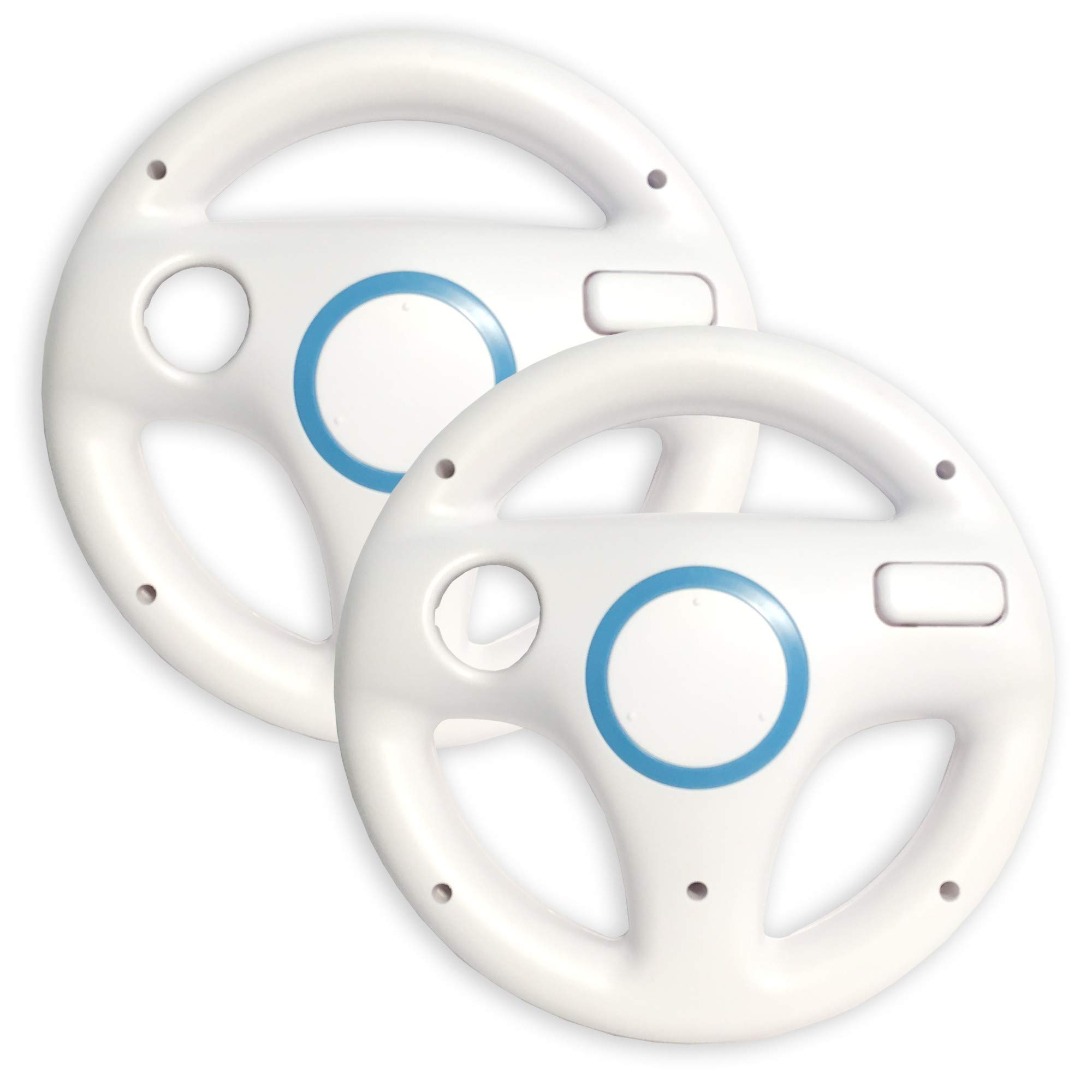 Old Skool Mario Kart Racing Wheel Compatible with Wii & Wii U 2 Pack, White | Co
