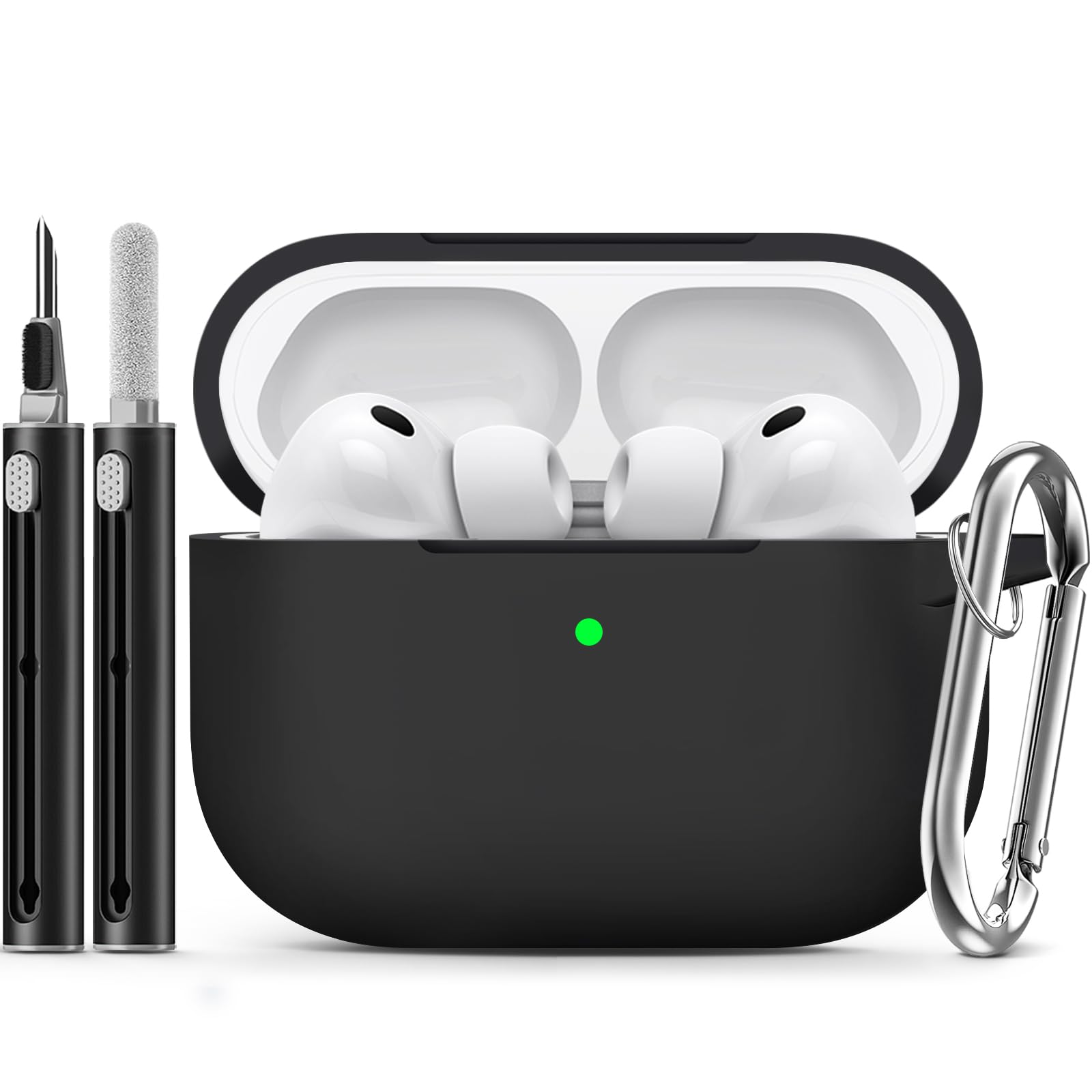 Ljusmicker for AirPods Pro 3 Case 2025 with Cleaner Kit,Black | Soft Silicone Pr