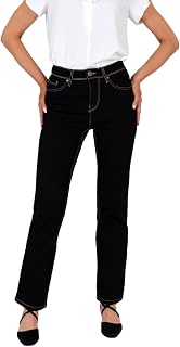ESRA Women's Jeans Trousers Straight Cut Straight to Plus Size G400