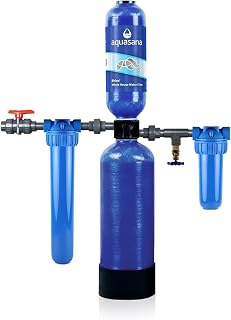 Aquasana Whole House Water Filter System | 1M Gal | Carbon & KDF | WH-1000 | 10-Year Filter | 14.6 GPM | Reduces 97% Chlorine & Sediment | Pre & Post Filters Included | 10-Year Warranty