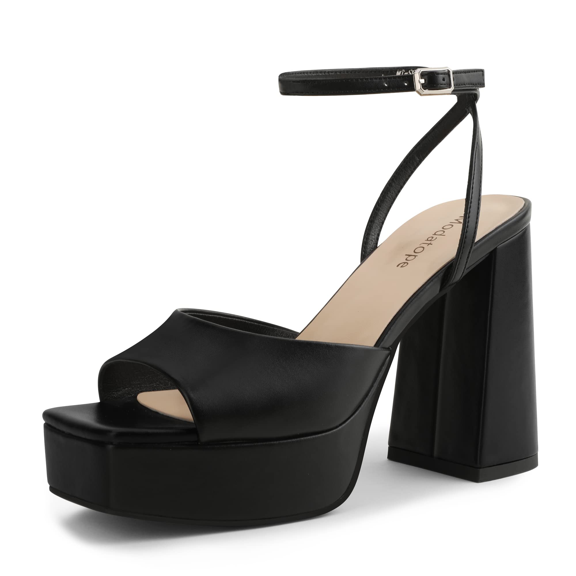 Modatope Platform Heels for Women Chunky Heel Open Toe Ankle Strap Sandals