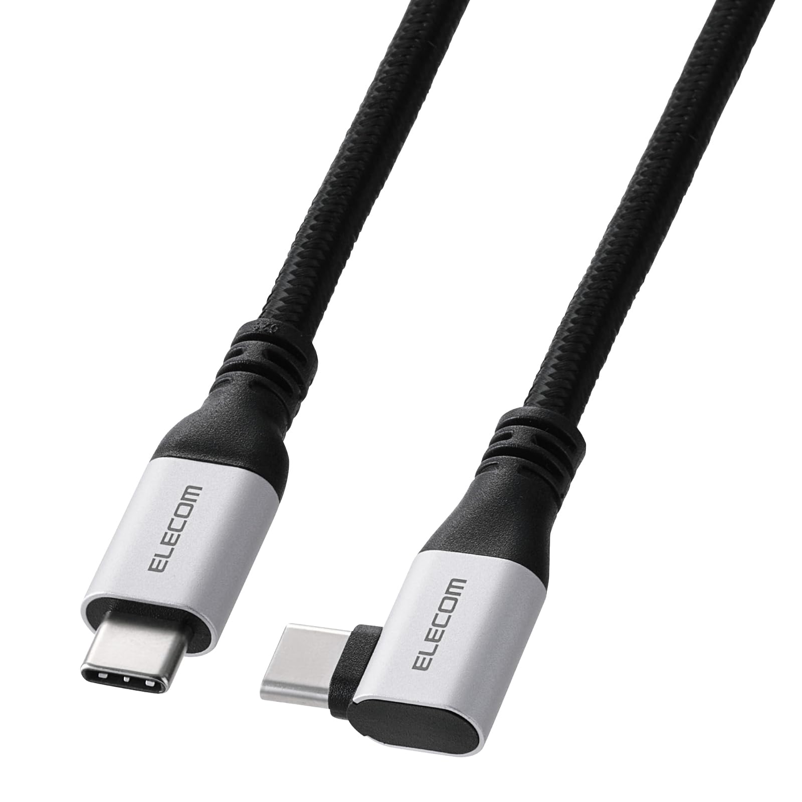 Elecom MPA-CCEC5GL10BK USB Type C Cable, 3.3 ft (1 m), 100 W, Video Output, L-Sh