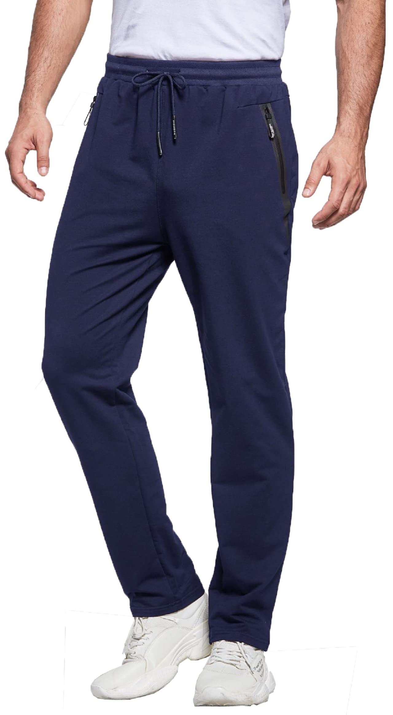 ZOXOZ Mens Tracksuit Slim Fit Bottoms Joggers Elasticated Waist Zip Pockets