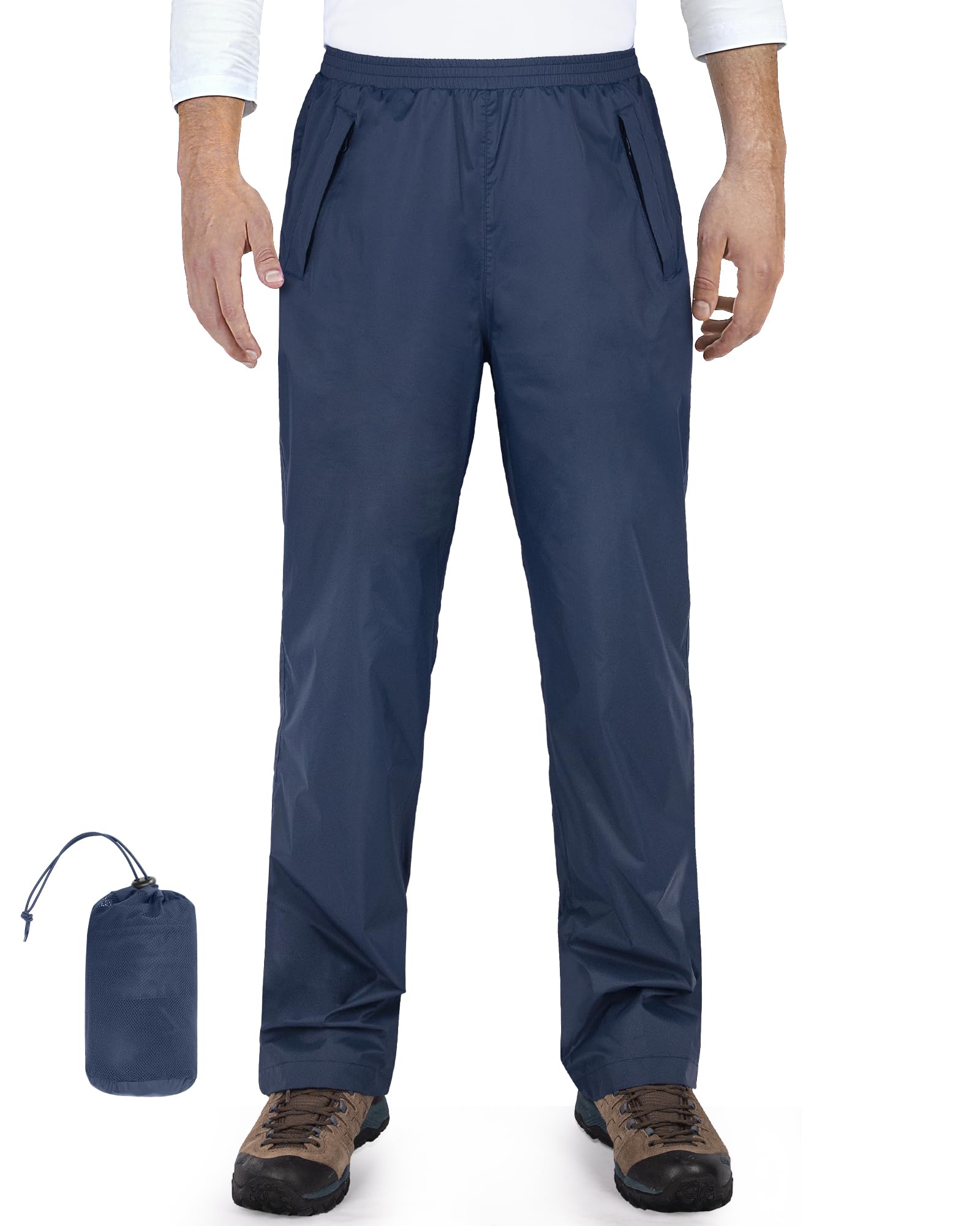 33,000ft Men's Waterproof Trousers Lightweight Packable Rain Overtrousers