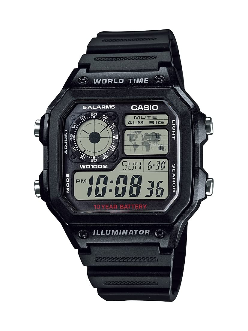 Casio AE1200WH Series | Men’s Digital Watch | 100M WR | Multi Alarms | 100 SEC S