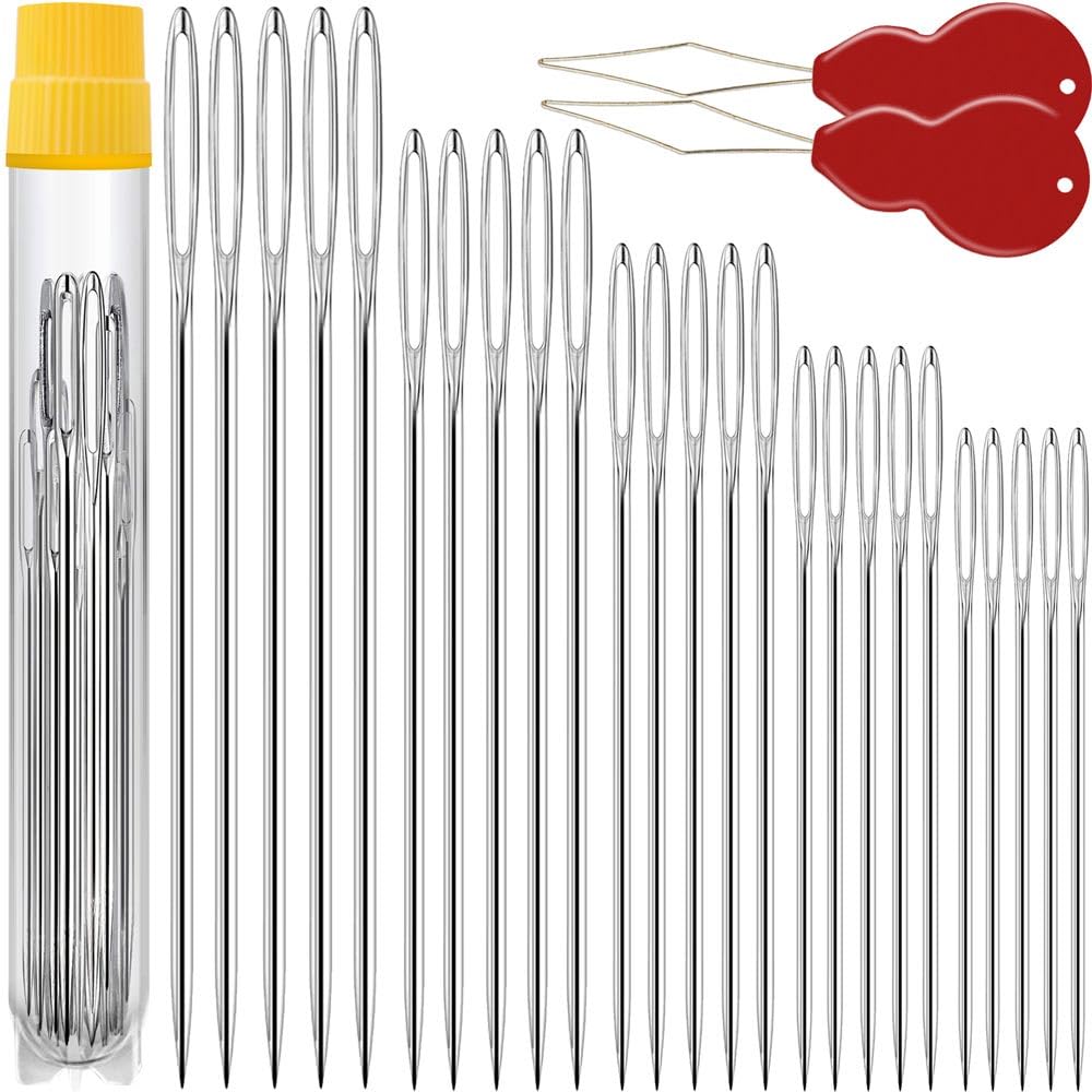 Premium Large Eye, Large Gauge Needles for Hand Sewing - Assorted Sizes, Includi