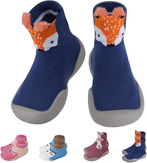 Aolso Baby Sock Shoes, Infant First Walking Shoes, Non Slip Rubber Sole Sneakers, Baby Socks with Grips for Toddlers Boys Girls
