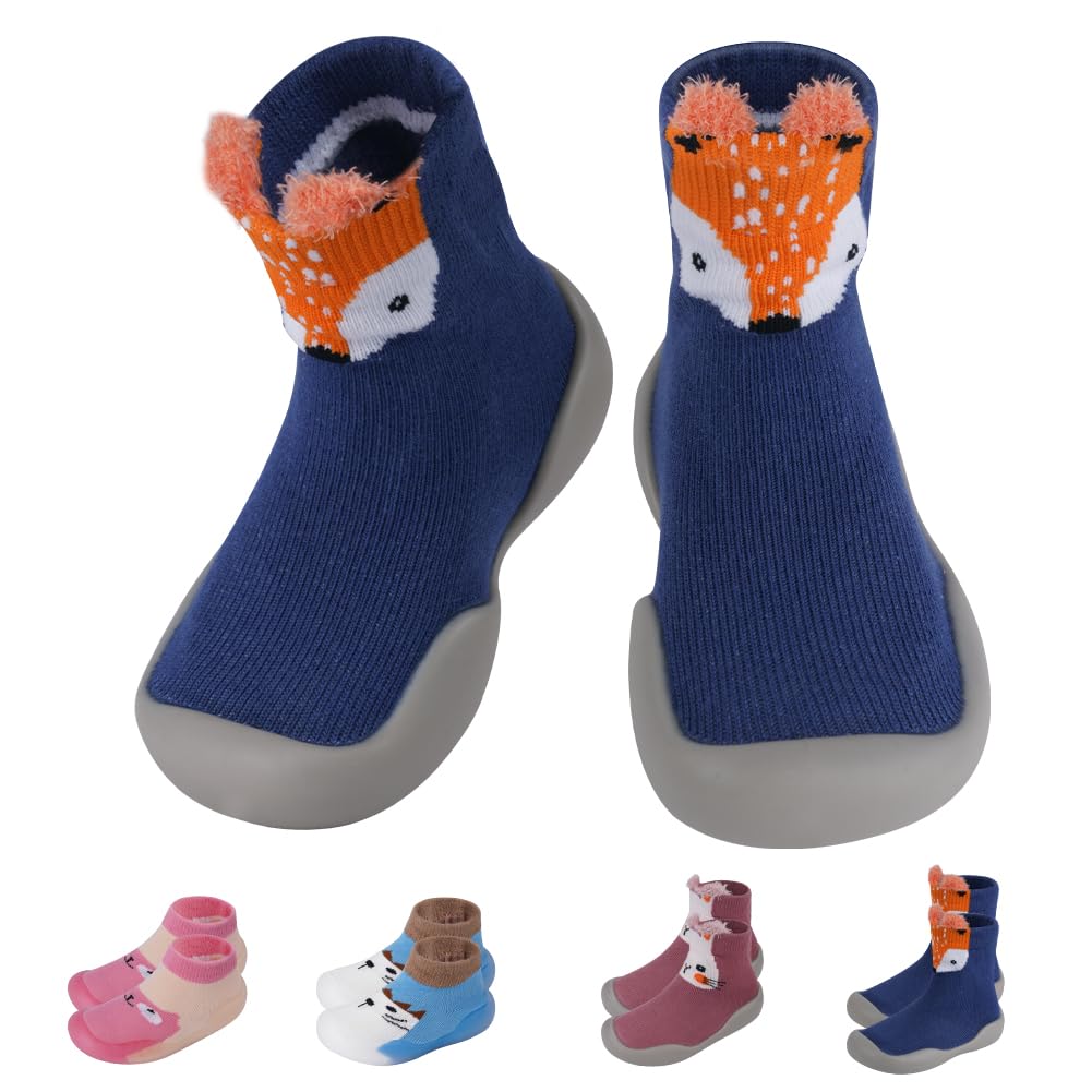Aolso Baby Sock Shoes, Infant First Walking Shoes, Non Slip Rubber Sole Sneakers
