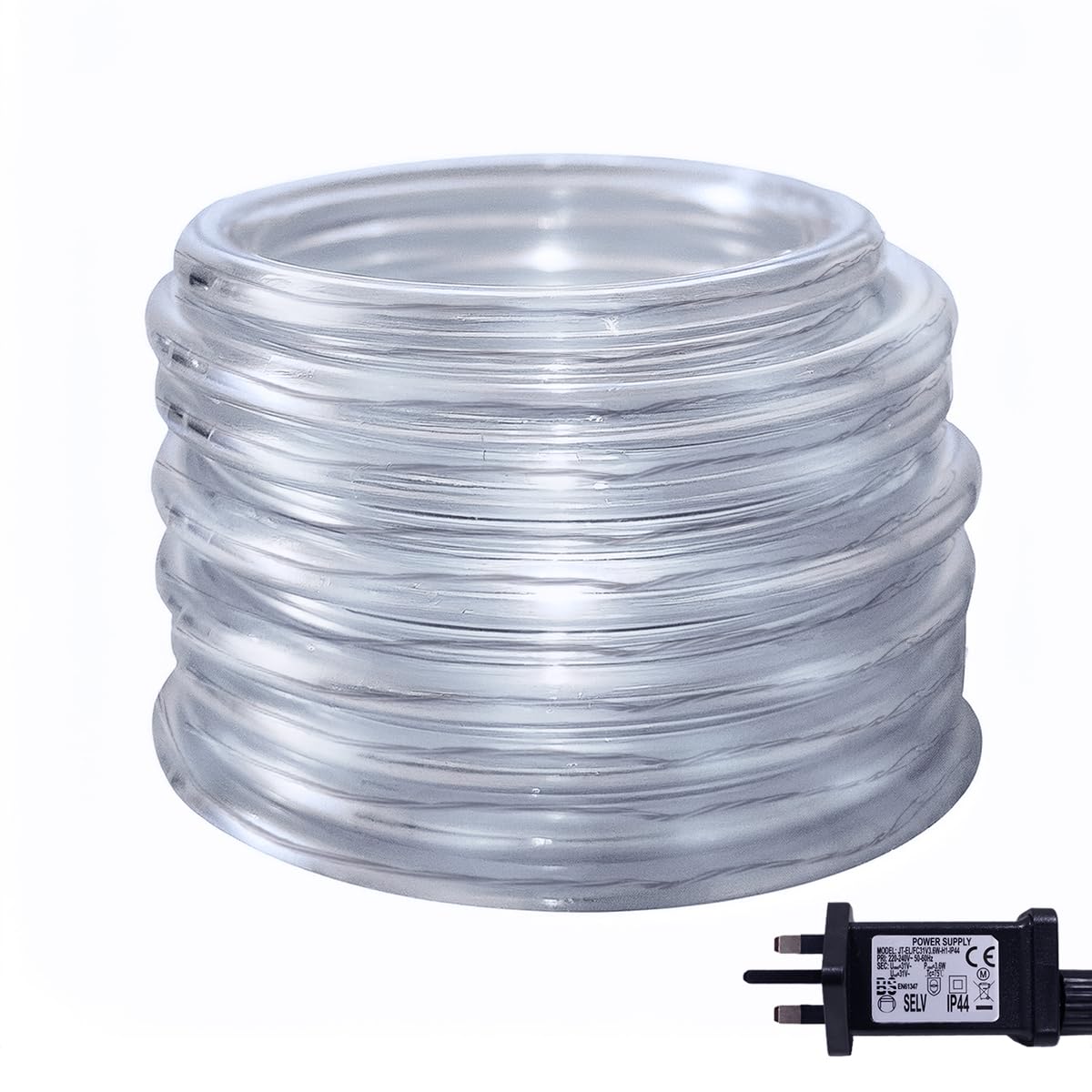 ANSIO® Christmas Lights 100 LED 10m Cool White Rope Lights, Indoor & Outdoor wit