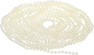 Faux Pearl Garland 5mm Beads Roll for DIY Craft Wedding Party Home Decoration Jewelry Making Christmas Tree Beige
