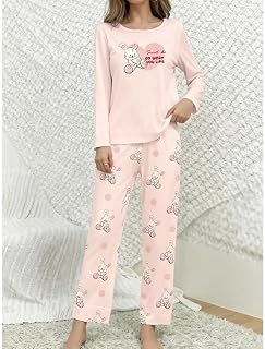 Set pigiama da donna in 2 pezzi, morbido e confortevole, maglietta e pantaloni, comodo pigiama per casa e relax