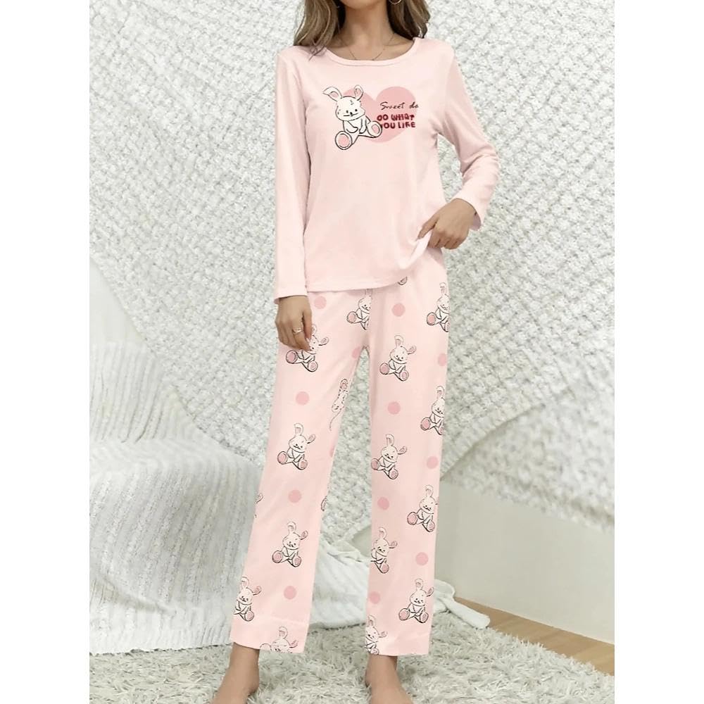 Set pigiama da donna in 2 pezzi, morbido e confortevole, maglietta e pantaloni, 
