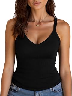 SVALIY Workout Tops for Women Racerback Tank Tops Yoga Gym Ribbed Sleeveless Shirts Clothes
