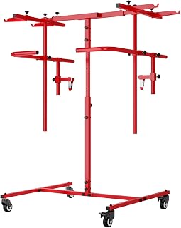 Jenified Auto Body Panel Paint Stand with Wheels for Car Doors and Fenders | Rolling Automotive Painting Rack Holder with Adjustable Clamps, Dual Support Repair Stand for Auto Repair Workshop