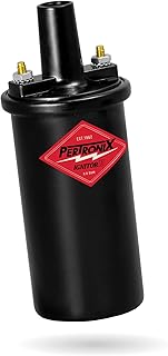 PerTronix Flame-Thrower II Ignition Coil 45,000 Volt, Black, 45011 | 6 &amp; 12V High Output Performance Ignition Coil, 0.6 Ohm Oil-Filled Canister, Electronic Compatible