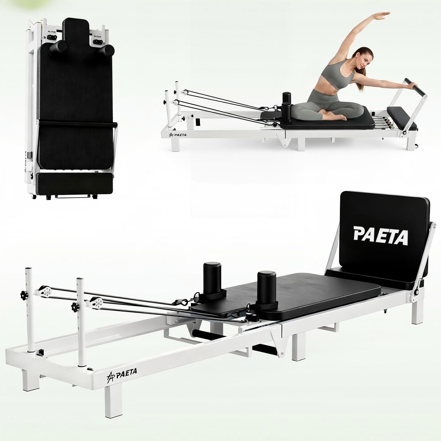 PAETA Pilates Reformer, 86" Foldable Reformer Pilates Machine for Home Use, with