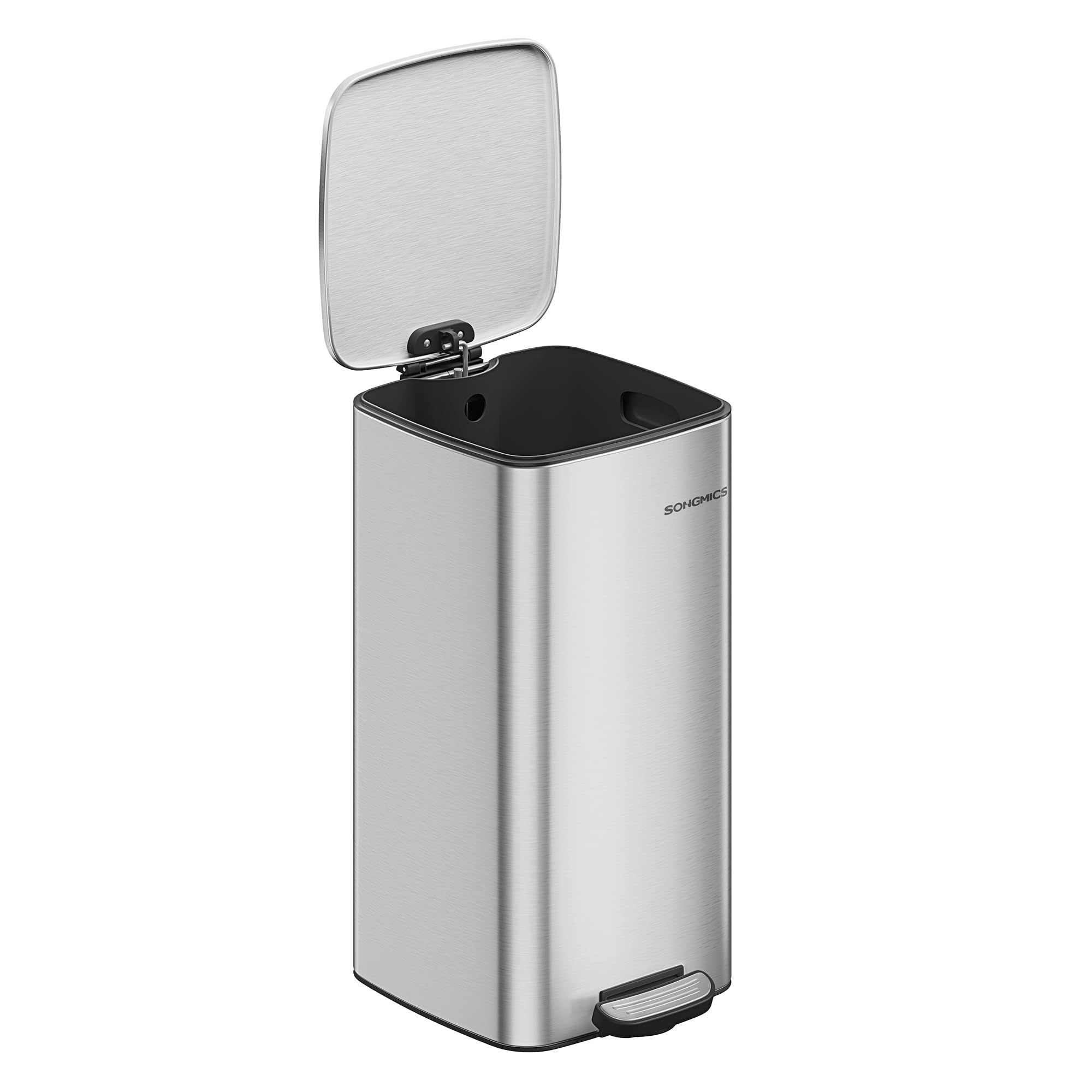 SONGMICS Kitchen Bin, 30L Stainless Steel Pedal Bin | Trash Bin, with Inner Buck